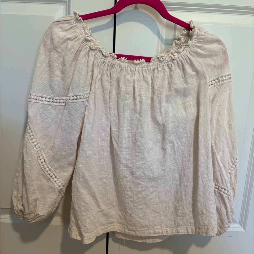 Max Studio Ivory Textured Top
